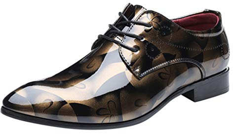 Scarpe in pelle, da uomo, invernali, comode, da lavoro, con lacci, impermeabili, eleganti, per il tempo libero, tinta unita, classiche, gold, 43 EU