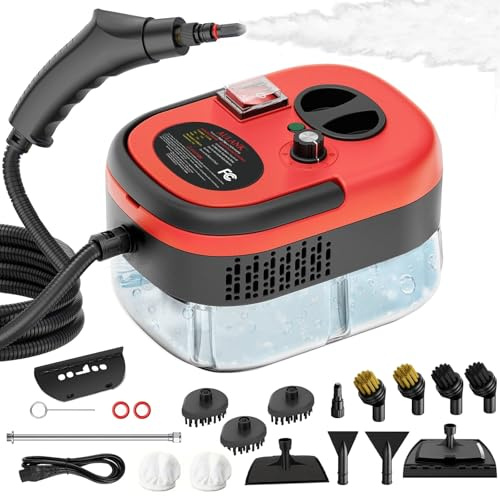 Rewing Steam Cleaner Handheld Steam Cleaner 1.2L Water Tank, 15s Fast Heating, with 14 Accessories, for Multi-Surface Stain Removal, Perfect for Stain Removal, Car, Sofa, Bathroom