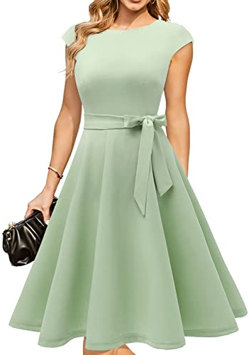 DRESSTELLS Formal Wedding Guest Dresses for Women UK, Modest Party Prom Bridesmaid Evening Dress
