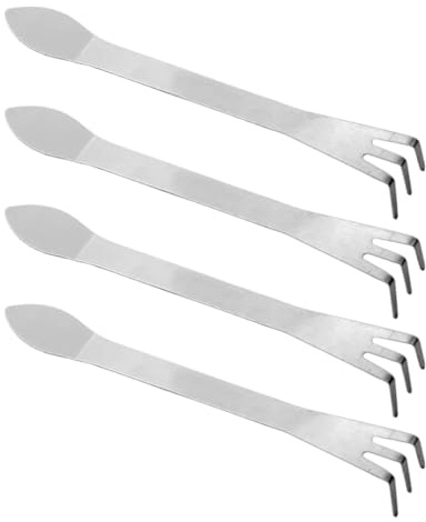 SEWACC Set 4 Pezzi Mini Rastrello per Giardinaggio in Acciaio Inossidabile, Attrezzi Manuali da Giardino per Bonsai e Orto, Rastrello Piccolo per Diserbo e Allentamento Terreno in Spazi