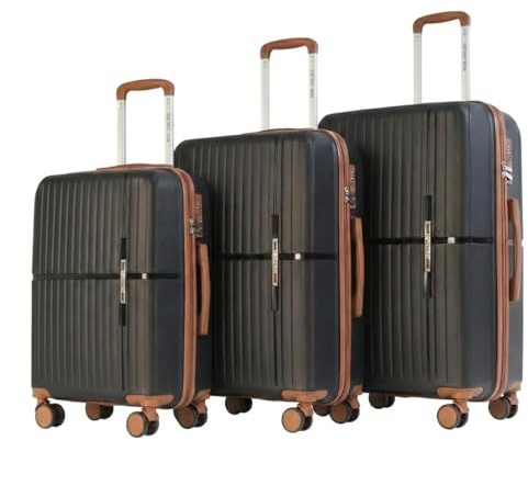 Newcom Hartschalenkoffer Set 3-teilig (20/24/28 Zoll) - Extrem Robustes Polypropylen (PP) Kofferset Leichtgewicht - Reisekoffer mit 360° Doppelrollen, Aluminium-Teleskopgriff & Sicherheitsschloss