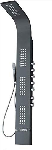 GOWE Black titanized Aluminum-Alloy Massage Shower Panel with Built in top Shower Back Massage Jets Hand Shower