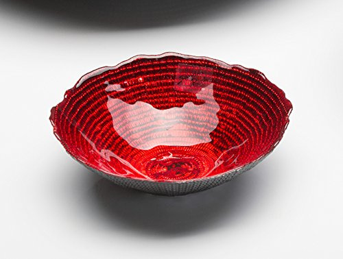 Sandra Rich Keramik Schale, Handgemacht, Rot, 4,5 cm Ø 16 cm