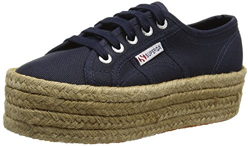 Superga S0099Z0, Alpargatas con Plataforma Unisex Adulto, Azul (Navy), 35 EU (talla del fabricante: 2.5 UK)