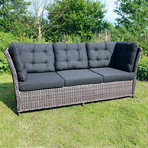 Destiny Loungesofa Palma 3-Sitzer, inkl. Auflagen, Polyrattan, Vintage grau