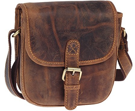 Greenburry Vintage Leder Umhängetasche Braun 15x6x20cm Schultertasche