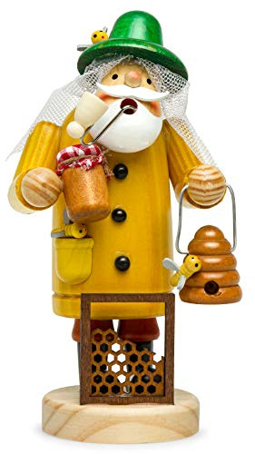 SIKORA RM-A Räuchermännchen aus Holz 3 Größen Verschiedene Motive, Farbe/Modell:A27 gelb - Imker, Höhe in cm:Höhe ca. 19.5 cm