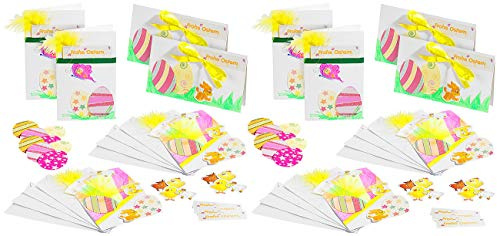 Your Design Dekorationen für Ostern: Osterkarten-Bastelset für 20 Karten mit Umschlag (Ostern-Grußkarte, Oster-Dekos zum Basteln, Aufkleber)