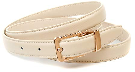 Anthoni Crown Damen Ledergürtel Gürtel, beige, 110