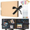 DazSpirit Album Photo Scrapbooking, 80 Pages Noir, DIY Scrapbooking Livre Souvenirs Pour Bébé Enfant, Avec 12 Stylos Métalliques, Photo Scrapbook Pour Mariage, Voyage, Anniversaire, Beige