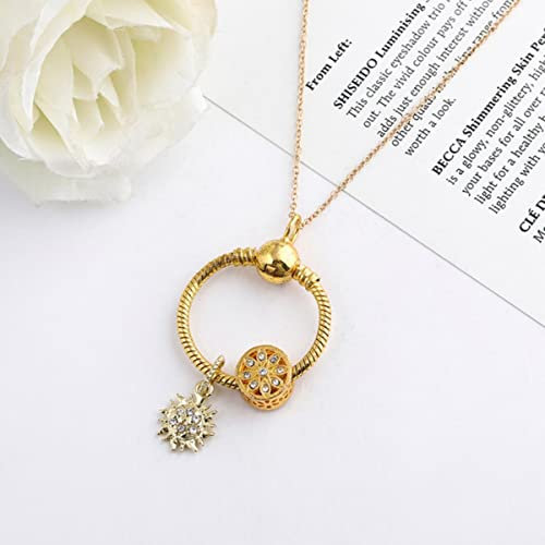 Rose Base Serpent Cha?ne Coeur Pendentif Fit Charmes Bracelet Femmes DIY Argent Couleur Cercle Anneau Balancent Collier Cadeau-13,Chine