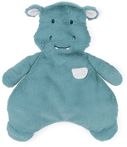 GUND Baby Oh So Snuggly Nilpferd Lovey, hochwertige, weiche Plüschdecke für Babys und Neugeborene, Blaugrün