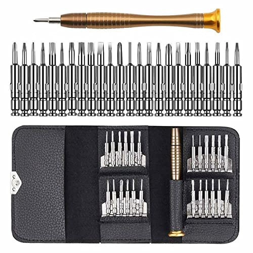 Gadgetking 25 Mini Precision Screwdriver Set Repair Mobiles Phones Laptops Watches for Glasses Torx Hex Star Watch in Case Interchangeable Small Tiny