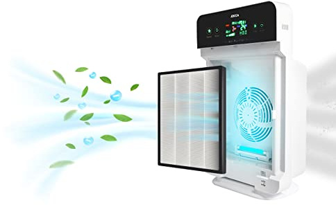 Jocca - Purificateur d'air avec filtre HEPA pour les allergies saisonnières | Capture et élimine les allergènes | Filtre HEPA 13 | Minuteur et programmateur | Télécommande incluse | Jusqu'à 30 m² |