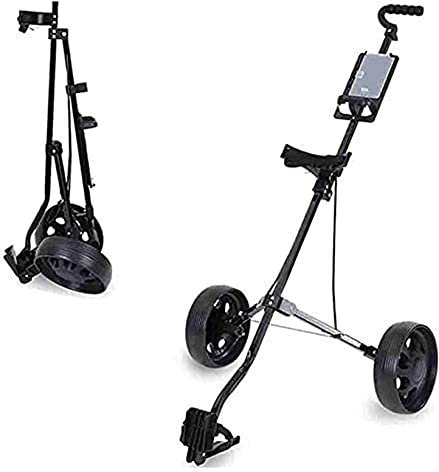 HSRG Golf Push Cart, 2 Wheel Foldable Golf Trolley with Brake, Golf Walking Pushcart, Lightweight And Sturdy With Drink Holder, for Outdoor Travel Sport