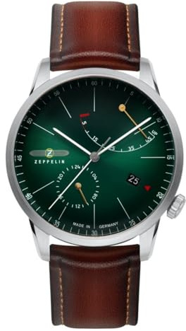 Zeppelin Flatline Herren Uhr analog Automatik mit Leder Armband 8366-4