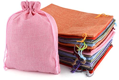 CLTPY 25 stycken jutesäckar med dragsko, jutepåse 20 x 30 cm bomullspåsar, tygpåse för adventskalender, presentpåsar för bröllop, souvenir jul