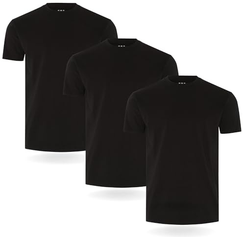 FM London confezione da 3/5 Maglietta da uomo - T-shirt premium con design leggermente aderente - Maglietta super morbida realizzata in cotone 100%