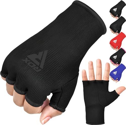 RDX Fasce Boxe Sottoguanti Interni Bende, Elastiche Mani Pollice Supporto Polso, Pugno Protezione Bendaggi Pugilato Guanti, Muay Thai MMA Allenamento Kick Boxing Arti Marziali Punzonatura, Uomo Donna