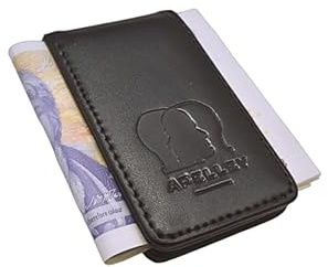 Apelley Genuine Leather Money Clip Magnetic, Cash Business Card Holder Strong Magnet, for Men Women (Black)