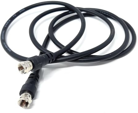 Drut Cavo coassiale coassiale Tipo F Maschio-Maschio da 1,5 m, prolunga da 75 Ohm Compatibile con Antenna parabolica, Antenna TV, TV Digitale terrestre, Dvd, videoregistratore, Sky HD, Virgin, BT