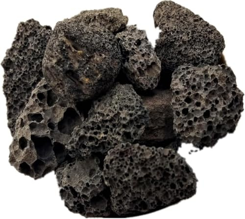 1.2-2 Large Black Lava Rocks for Fire Pit Rocks for Propane, Lava Rocks for Gas Fireplace Rocks, Volcanic Rocks, Lava Rocks for Plants, Fire Glass for Propane Fire Pit, Indoor/Outdoor Fireplace 5Lbs