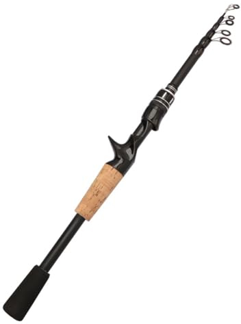 AMZLORD Spinn-Teleskop-Angelrute, leichte, zusammenklappbare Angel-Baitcasting-Rute, professionell, tragbar, for Salzwasser- und Süßwasserfischen