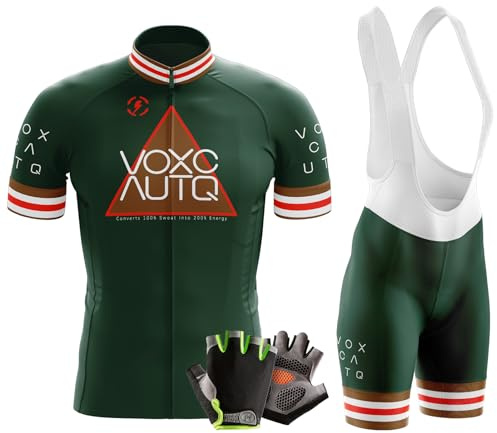 VOXCAUTQ Herr sommar cykling kortärmad topp och gel haklapp shorts set, herr cykelkostymer, 2024 Pro Team cykling jersey set för män, Typ-1, 3XL