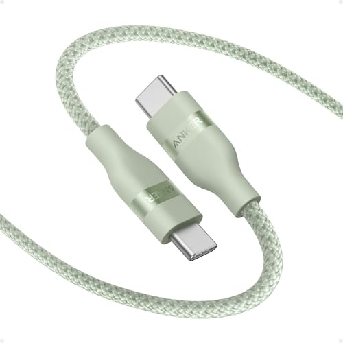 Anker Nano USB C Cable, 240W Flexible Multi-Color Braided Cord, Fast Charging Type C Charger for iPhone 17 Series, MacBook Pro and More (Green, 6ft)