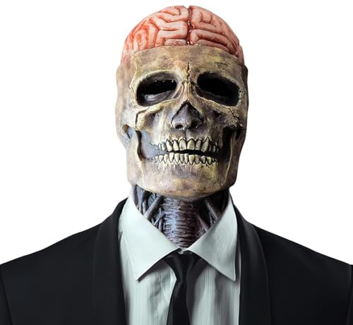 Fuikupe Halloween Maske Totenkopf Masken Vollkopf Skelett Maske mit beweglichem Kiefer für Cosplay Halloween Party Totenkopf Kopfbedeckung (Color 2)