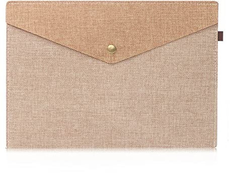 Zhaoj24-05 Dokumententasche 1 stück A4 / A5 Big Capacity Dokumententasche Simple Canvas Filzdatei Tasche Aktentasche Ordner Büro Schulbedarf für Dokumente Organisieren(Beige L)