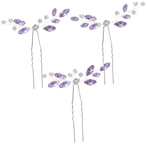 HONMEET Brauthaarnadeln 3 Stück Strass Hochzeitshaarklammern Glänzende Haargabeln Für Brautfrisur Hochzeitsfeier Leichtes Haarschmuck Zubehör