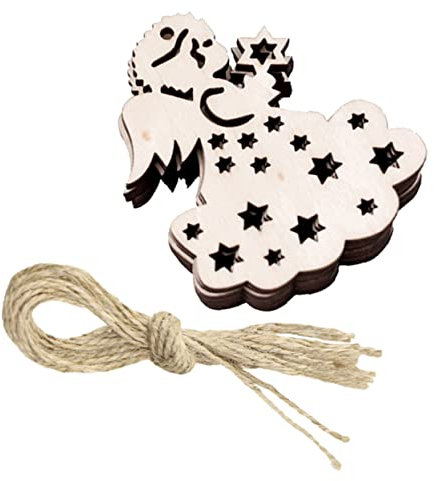 Hohopeti 20 Stück 1 Satz Weihnachtsengel-anhänger Geschenkanhänger Weihnachtsschmuck Handwerk Weihnachtsschmuck Masse Urlaub Party Gefälligkeiten Weihnachtsschmuck Selber Machen Hölzern