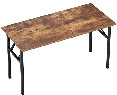 SogesHome Escritorio Plegable 120 cm x 60 cm Mesa de Ordenador sin Montaje con Estructura Metálica Mesa de Estudio o Trabajo para Oficina, Estudio, Teletrabajo o Piso Pequeño