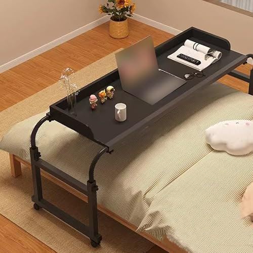 Höhenverstellbarer Überbetttisch mit Rollen, Laptop-Schreibtisch zum Stehen oder Sitzen, Krankenhaus, Betttablett mit 6595 cm Höhenverstellung