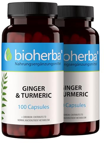 200 Kurkuma Kapseln mit Ingwer und Chrom zur Aufrechterhaltung eines normalen Blutzuckerspiegels hochdosiert von BIOHERBA PZN 17192073