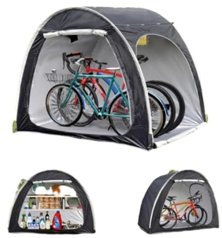 Fahrradaufbewahrung für den Außenbereich, 210 x 150 x 165 cm, Fahrradabdeckung zur Aufbewahrung im Freien, wasserdichter Fahrradschuppen für 3–4 Fahrräder, fahrradgarage 4 fahrräder，garagenzelt-Khaki