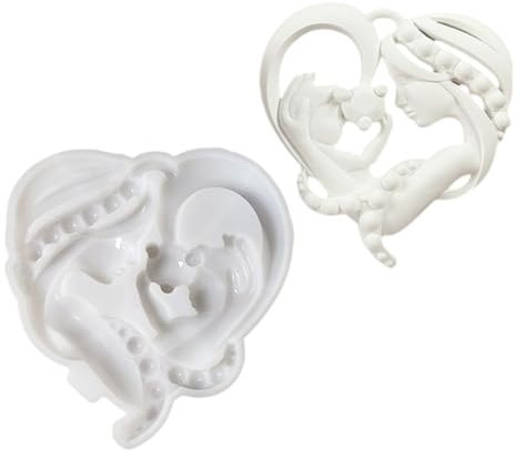 Set di stampi multiuso in silicone robusto a forma di cuore per gesso in resina, dimensioni assortite