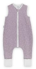 Ehrenkind® Baby Sommerschlafsack mit Füßen Musselin | aus weicher OEKO-TEX zertifizierter Bio-Baumwolle | Sommer Baby Schlafsack 1 TOG Gr. 80 Farbe Flieder Gemustert