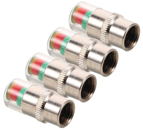 HAWILLOSCH Tapones De Válvula para Neumáticos Coche 4 Piezas Cobre con Indicador Presión Alerta Rápida Compatible Automotor Uso Seguro Vehículos