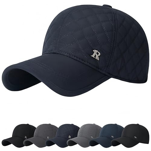 YKDLLF Berretto da Baseball con Visiera in Tweed di Poliestere Calda Invernale da Uomo con Paraorecchie Pieghevoli Berretto da Baseball Invernale Uomo con Visiera Caldo
