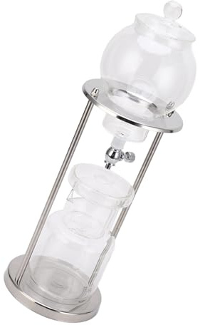 KIMISS Torre de Goteo de Cerveza Fría 600 Ml - Goteo de café de Vidrio Reutilizable con Velocidad de Ajustable, Soporte de Acero Inoxidable para la Preparación de café Helado de Bricolaje