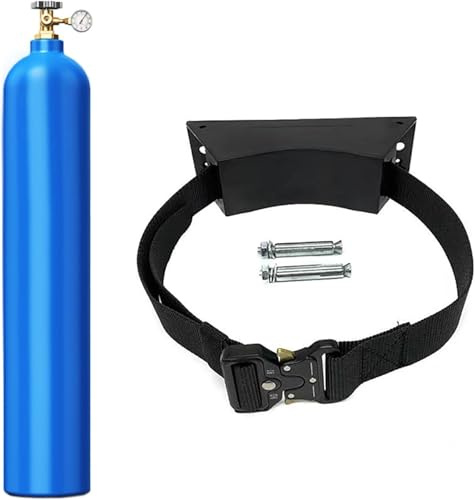 Support for bouteilles d'oxygène et d'acétylène avec vis/sangles for le stockage et l'organisation des bouteilles(Black,1pc)