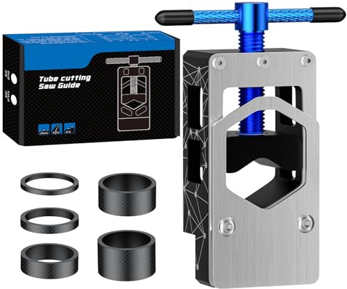 Pawfly Fahrrad Sägeführung für Lenker Vorbau Sattelstütze, verstellbar mit 3-20 mm Carbon Spacern, Rohr-Schneidewerkzeug aus Carbonfaser & Aluminiumlegierung