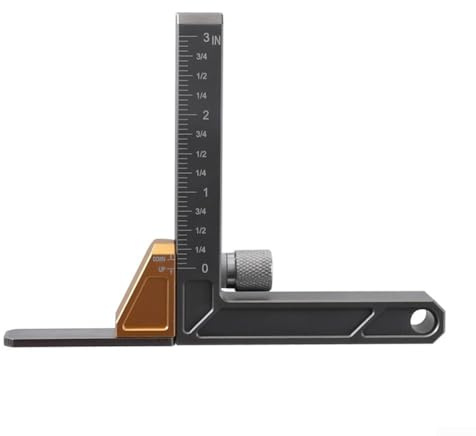 Strumento di misurazione dell'altezza in alluminio per la lavorazione del legno, soluzione affidabile di misurazione della profondità per seghe da banco e router (pollici)