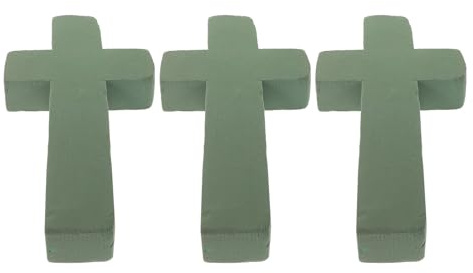 EPIGEIST Bloques de Espuma Floral de Alta Densidad 3 Piezas para Arreglos Funerarios y Decoraciones de Iglesias, Base Húmeda, Soporte Estable para Cruces y Centros de Mesa