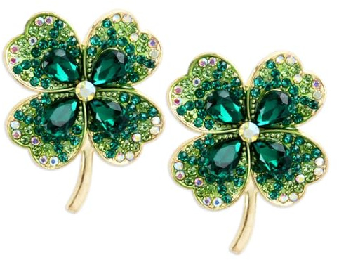 Klee-Brosche Mit Strasssteinen,2 Stück Damen Kristall Brosche, Strass Broschen,Damen-Brosche Für Schals,Für Tägliche Kleidung,Freundin Und Schwester