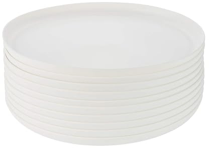GRÄWE Linea Teller-Set 10-teilig, Kunststoff, Ø 25 cm, weiß matt | Leicht und robust, stapelbar, mikrowellengeeignet, spülmaschinengeeignet bis 50 °C, Camping, Picknick und Outdoor