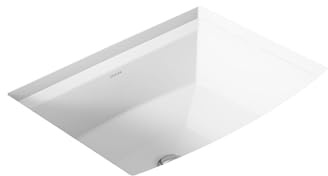 Kohler 2355-0 Archer® 20 rectangular undermount bathroom sink, White