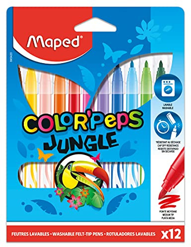 Maped M845420 – filtpennor Color Peps Jungle, 12-pack